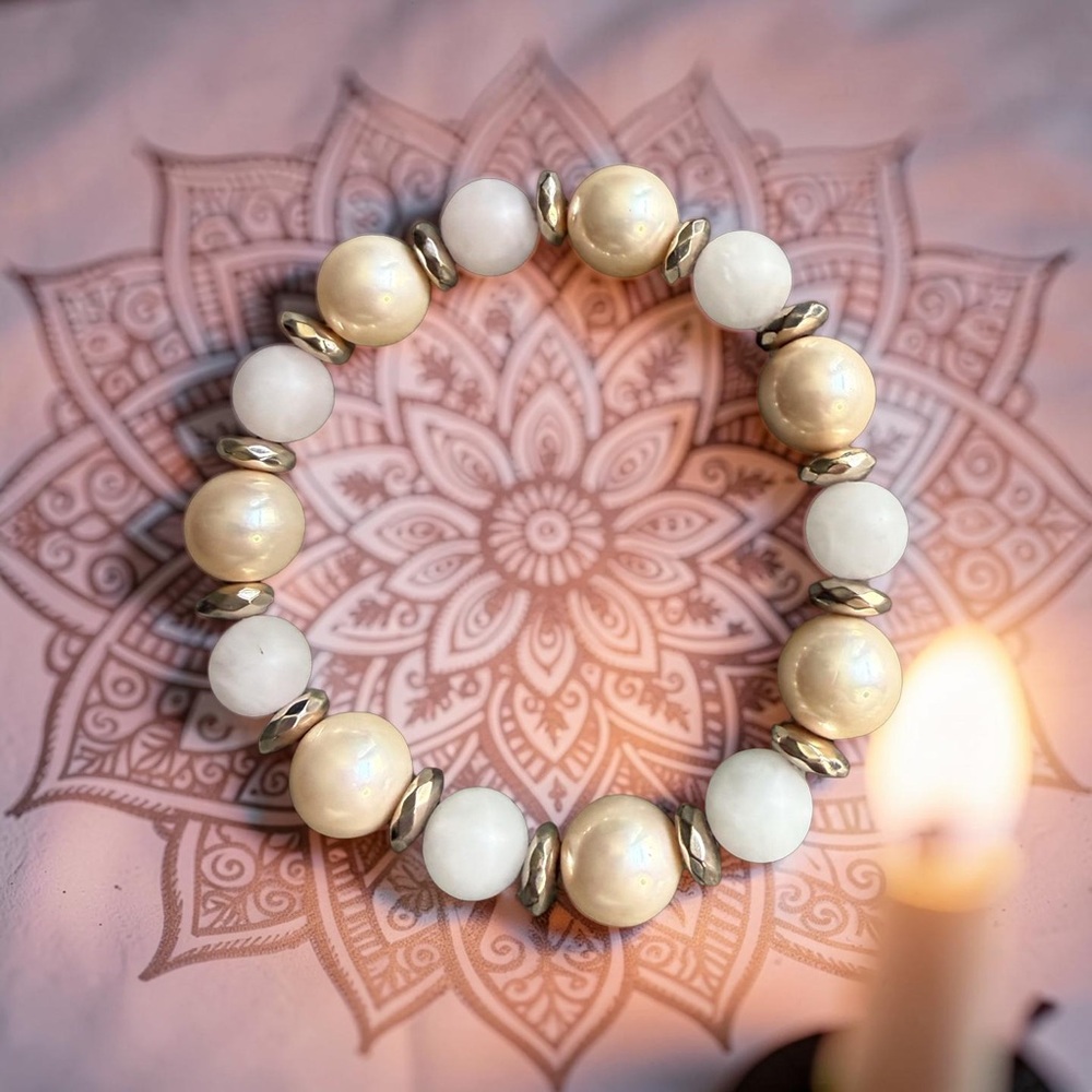 12mm 🔥 Pink Pearl Shell Bracelet 💕